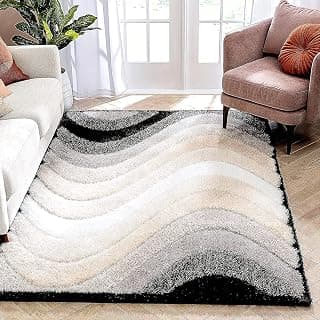 Cream Multi Rectangular Area Rug 5x8ft (152x244 cm) - Premium Ultra Soft Washable Non-Slip Modern Floor Carpet for Living Room Bedroom Dining Room Home Office Decor