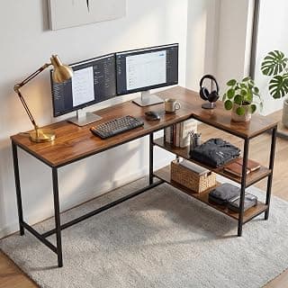 Green Soul Thrive L-Shaped Study Table with Book Shelf for Home and Office | Ideal for Students and Adults | 3-Years Assurance | Coach Wood Yellow