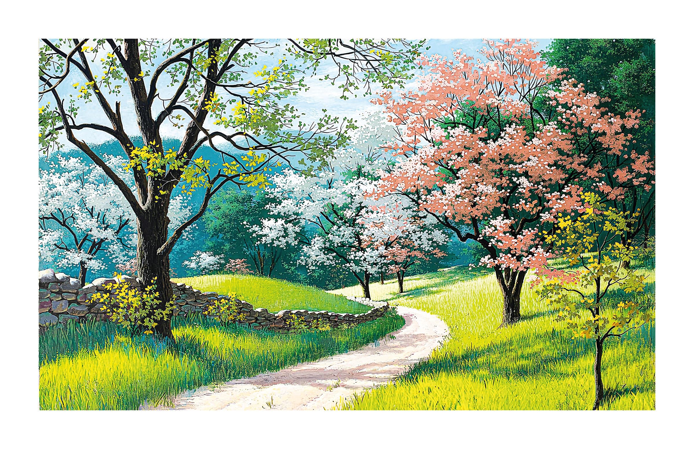 My D SQUARE Vinyl Painting Spring Garden Path Nature Wall Poster for Home Decor 6 Sq Ft Size 60 x 90 Cm Self Adhesive Waterproof NW117L
