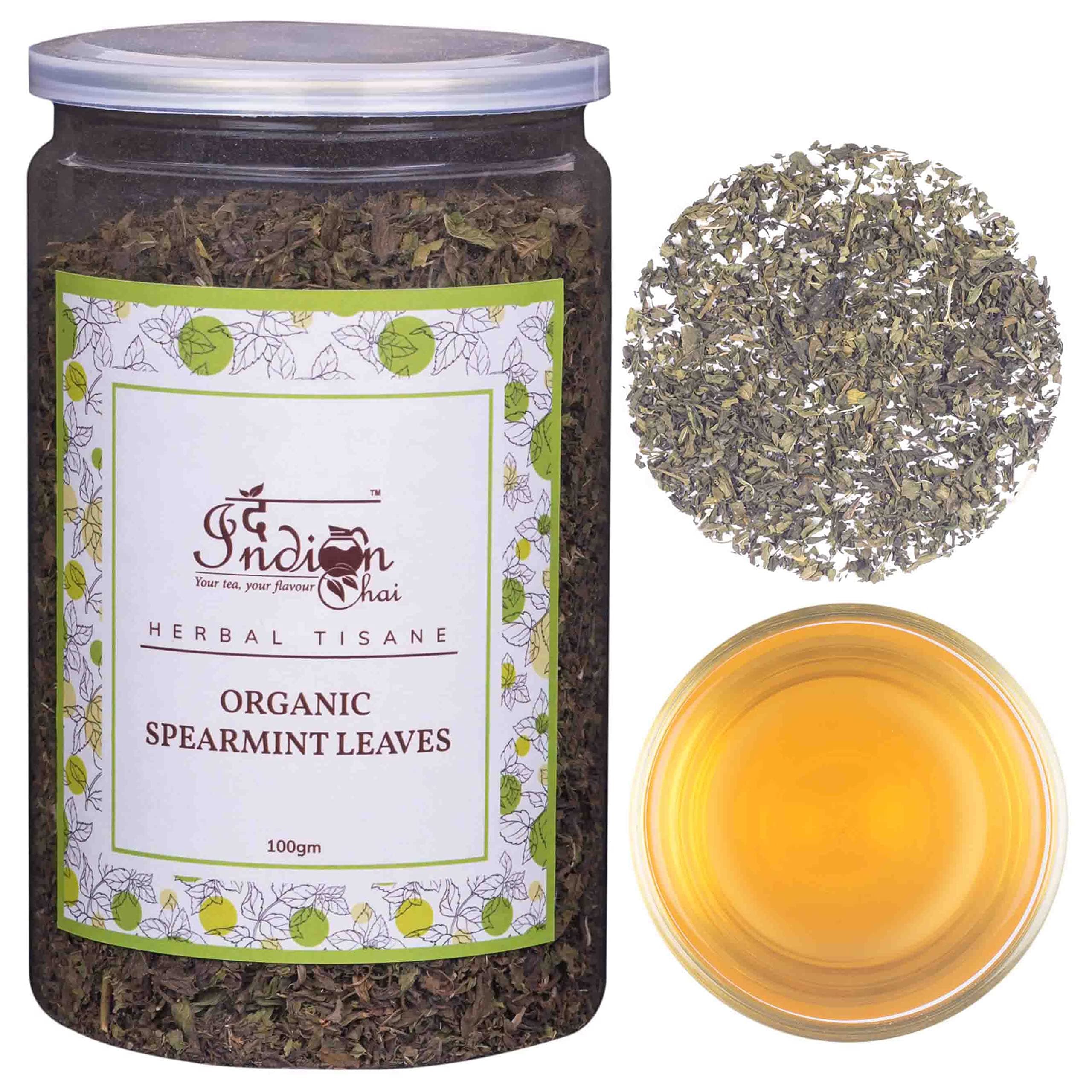 The Indian Chai - Organic Spearmint Tea 100g for Women's PCOD & PCOS | Calming & Refreshing Blend | Caffeine-Free | Supports Women’s Wellness & Balance | Loose Leaf Tea