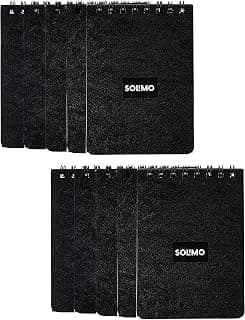 Amazon Brand - Solimo Wirebound Pocket Size Notebook, A7 Size, 90 Pages,Single Ruled, 70 GSM Paper