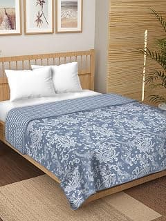 Cotton Reversible Dohar/AC Blanket for Double Bed |All Weather Light Weight | Rajasthani Printed Floral Design | Pack of 1-Pigeon Bel