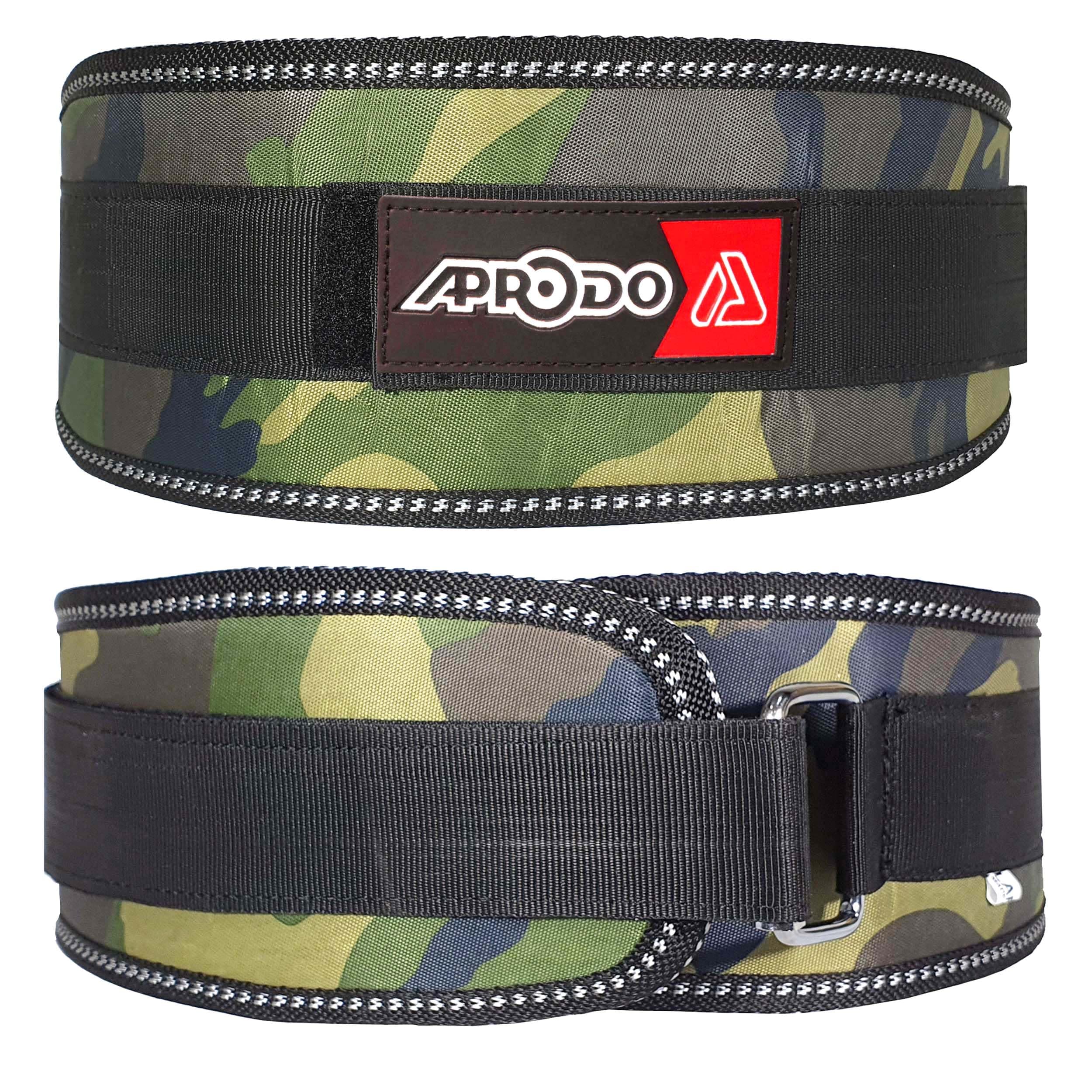 APRODO Unisex 5’’ inch Wide Nylon Eva Waist Support Belt Sport Pressurized Weightlifting Bodybuilding Fitness Squatting Training Lumbar Back Supporting Safety Belt