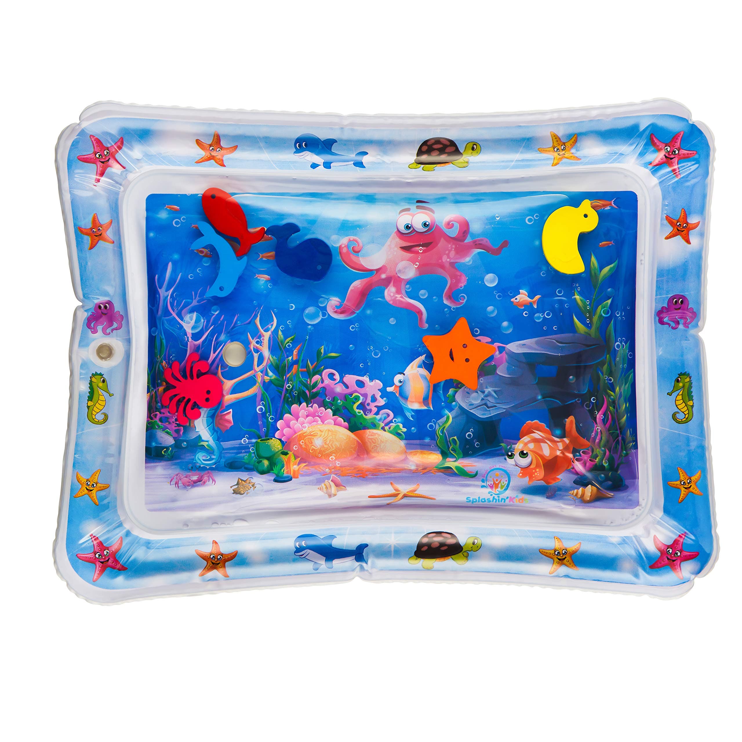 Splashin'kids Inflatable Tummy Time Premium Water Mat for Infants & Toddlers is The Perfect Fun Time Play Activity Center for Your Baby's Stimulation and Growth,Multicolor