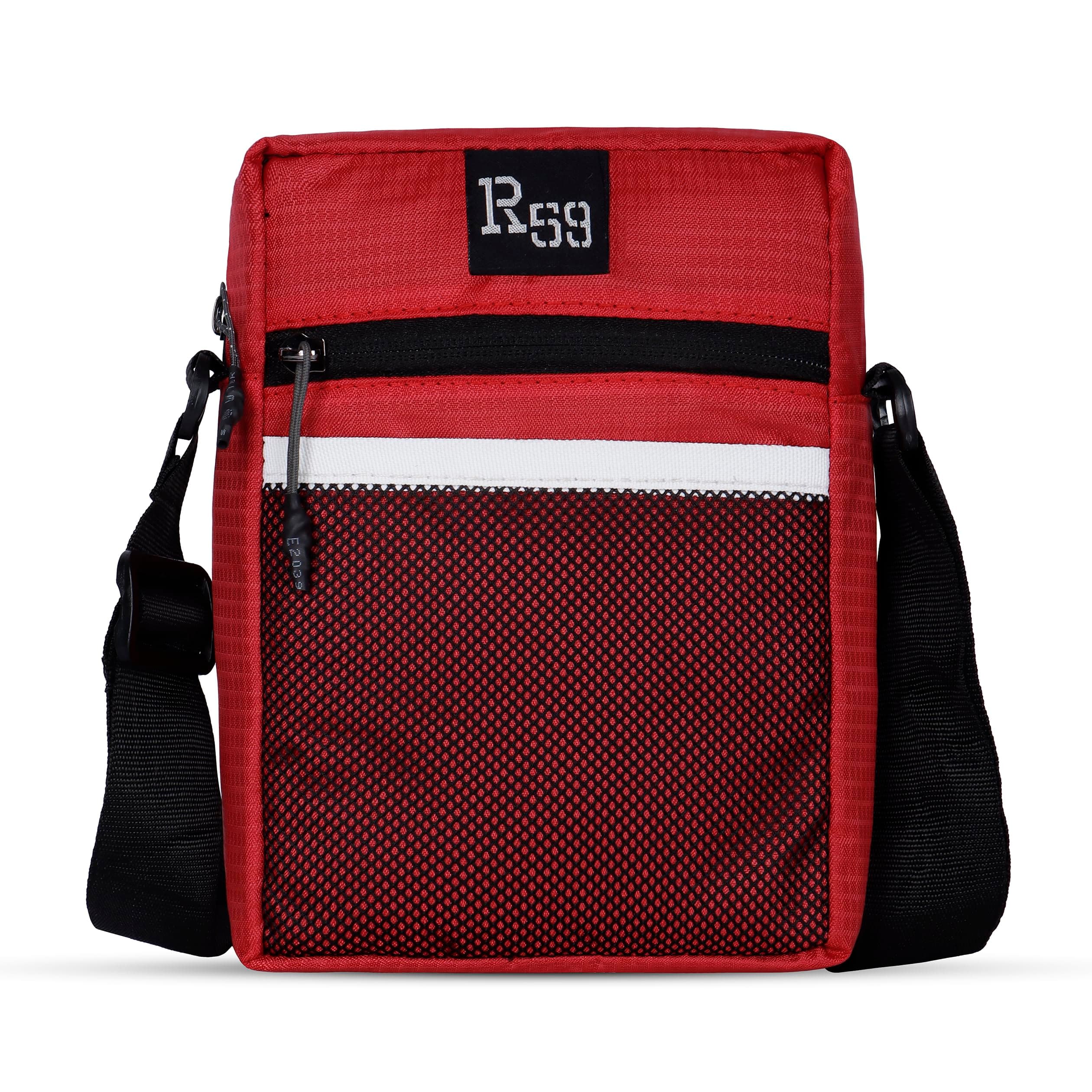 R59 by Harissons Legend Water Resistant Sling Bag for Men & Women | Spacious Compartment with Anti Theft Pocket (Red)