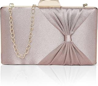 Lavie Women's Bow Frame Clutch Bags | Detachable Chain Sling Strap | Ladies Purse Wallet