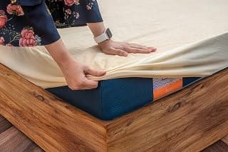 Flo Aloe Vera Infused Mattress Protector - Waterproof & Washable | 100% Cotton | Mattress Cover in Beige Color (King Size, 72x72 Inches)