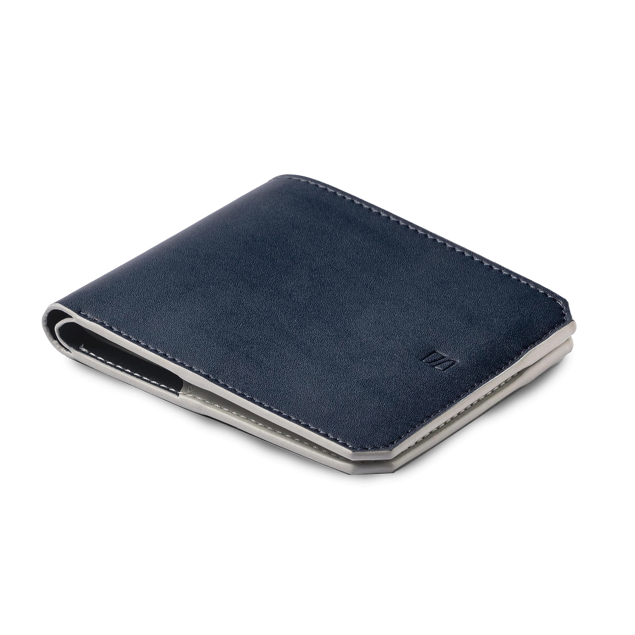 scarters Slim Bifold Wallet for Men | RFID Blocking Faux Leather Wallet | Minimalist Mens Wallet with 6 Card Slots & 2 Hidden Cash Pockets | Premium Bifold Card Holder Purse (Deep Blue)