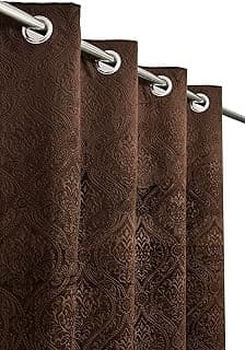 Homefab India 2 Piece Velvet Window Curtains - 5 feet, Brown