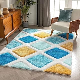 Luxury Shaggy Carpet Solid Plain Fluffy Fur Rectangular Rugs for Bedroom Living Room 3X5 Feet Microfiber & Polyster Modern Interior Floor Rug