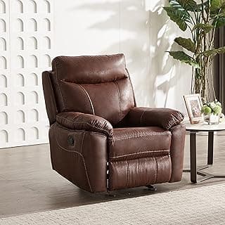 Amazon Brand - Solimo Ranttila Manual 1 Seater Leatherette Recliner (Dark Brown)