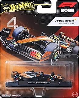 Hot Wheels 1:64 Scale Premium Race Team MCLAREN - Driver 2 Die-Cast Formula 1® Collectible Toy Race Car with Real Riders Tires & Metal/Metal Body & Chassis