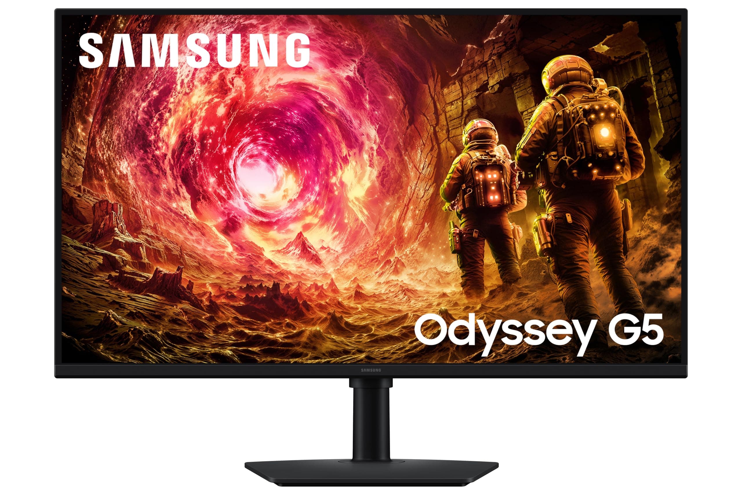 Samsung 32" Odyssey G5 Fast IPS Gaming Monitor|QHD 2560 x 1440|180 Hz|1ms|300nits|HDR10|AMD FreeSync|G-Sync|Ports-DP,HDMI,Headphone|Height-Tilt-Swivel-Pivot Adjustable Stand|LS32FG502EWXXL|Black