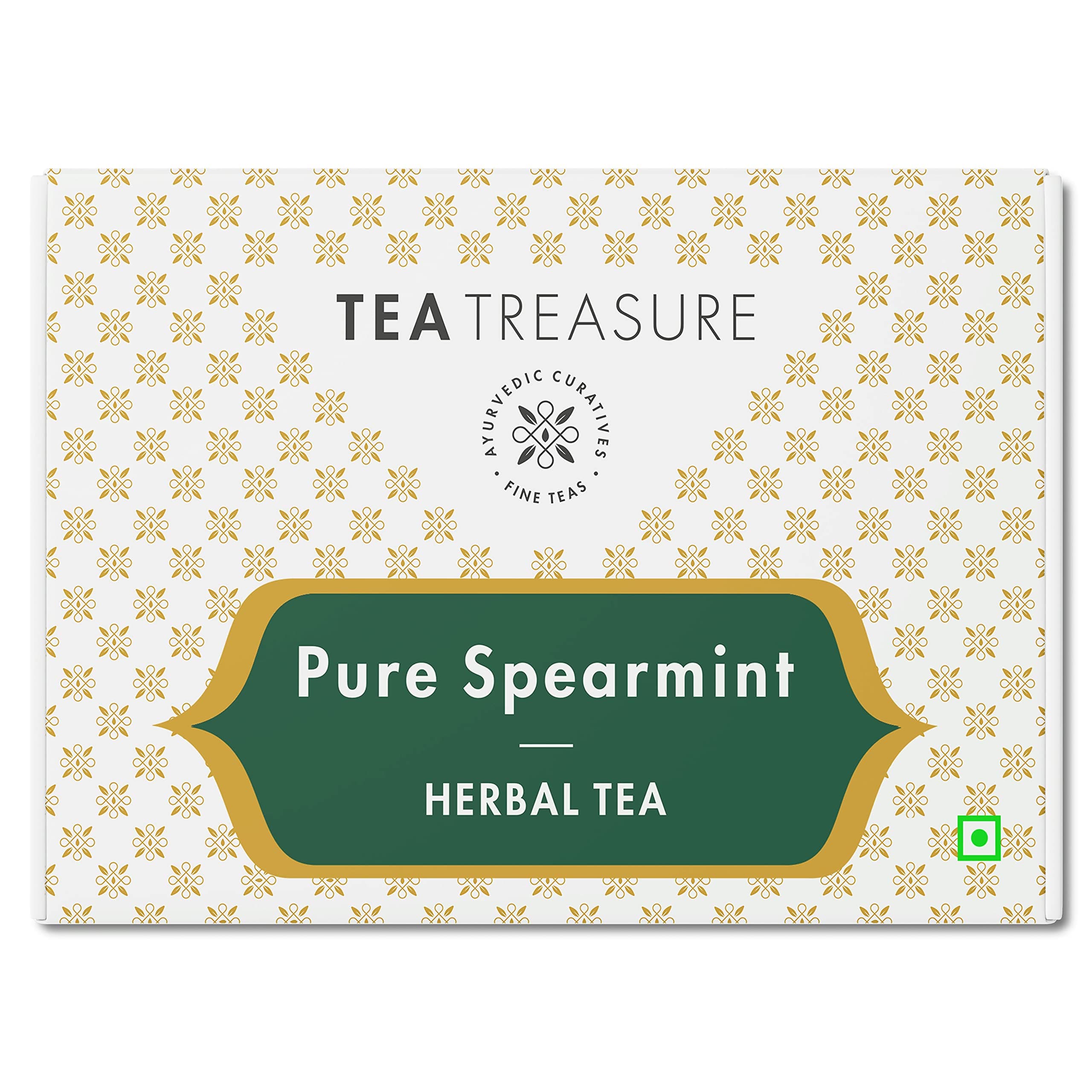 Tea Treasure - Spearmint Herbal Tea - 40 Tea Bag - Helps in PCOS, PCOD, Relief Hormonal Balance, Weight Management, Reduce Facial Hair & Digestion | Caffeine Free Spearmint Tea Bag