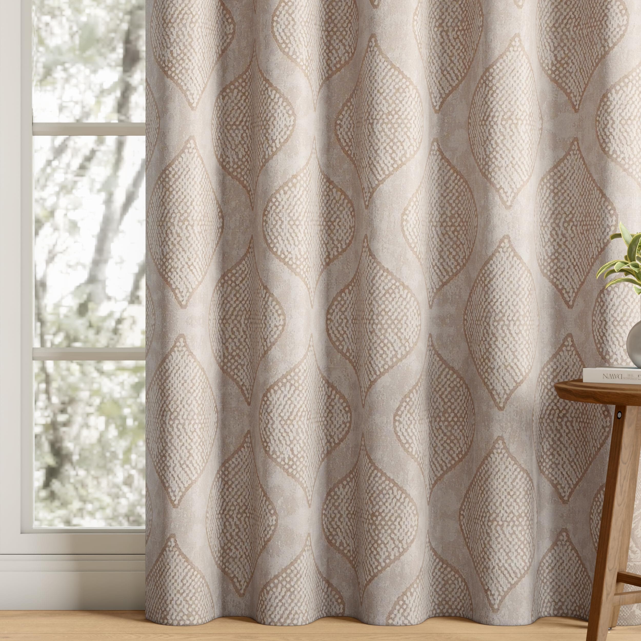 Wakefit Curtain | Window Curtains 5 Feet | Set of 2 | Semi Blackout Curtain | Blocks Upto 70% of Light | Rich Jacquard Weave with Textured Detailing | Beige