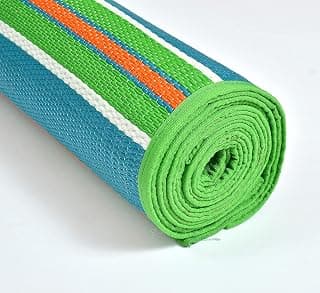 6x3 Feet Plastic Chatai Mat for Sleeping | Foldable Floor Mat for Home Use | Lightweight Chattai with Handles | Multipurpose Sleeping Mat for Floor – Green (Set of 1)