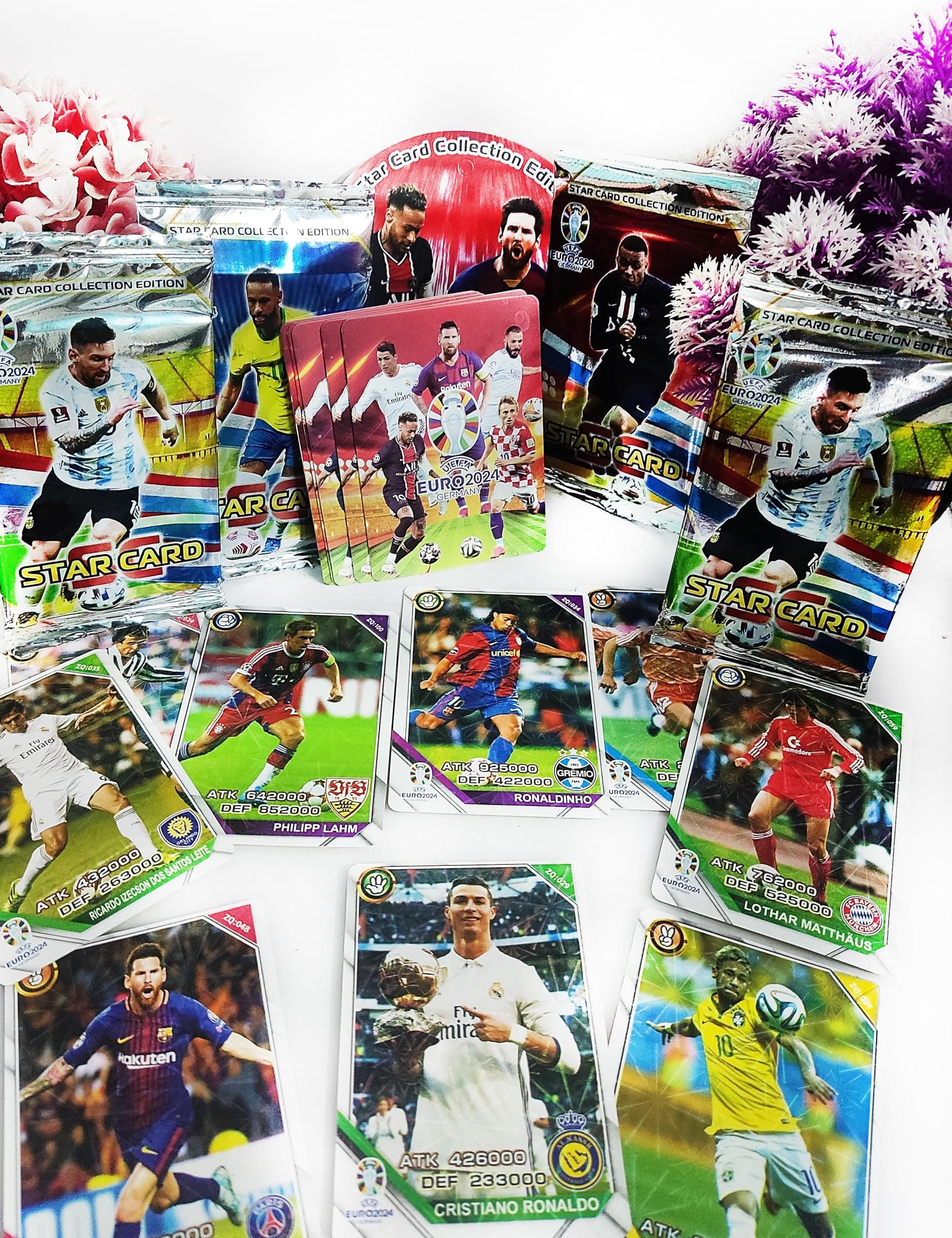 Turners || Premium Glossy Football Cards 50 Pcs All Stars Players Legends/Current Stars Club and Country Version Football Player Cards