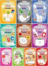 Little Colouring Books for Kids (Set of 10 Books) - Gift to children for painting, drawing and colouring - Alphabets, Animals, Birds, Flags, Flowers, ... Transport, Vegetables - 3 to 6 years old