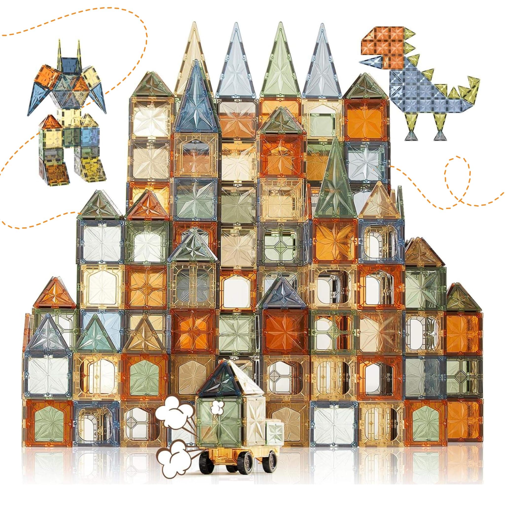 SNAPTRON Magnetic Blocks for Kids Tiles -100 Pieces Set Gifts for Girls, Boys, Magnetic Blocks for Kids 3+ Years, 4 5 6 7 8 9 10/ Constructing & Building Blocks Educational Magnatiles, Magnet Block
