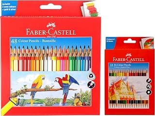 Faber-Castell 48 Triangular Colour Pencils Bi-Colour Pencil, Pack of 18 (Assorted)