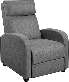 Rankok Fabric Recliner Chair Adjustable Modern Recliner For Living Room Single Home Theater Recliner Sofa For Adults With Thickened Sponge Seat Backrest (Dark Gray)