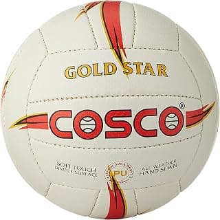 Cosco Goldstar Leather Volleyball, Size 4 (White)
