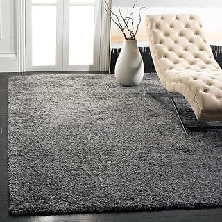 Shaggy Carpets ; 'can Change the Floor Microfiber Solid Extra Soft Shaggy USA Exported Carpet with 2 "Inch Thickness Size 12 x 15 feet Grey c