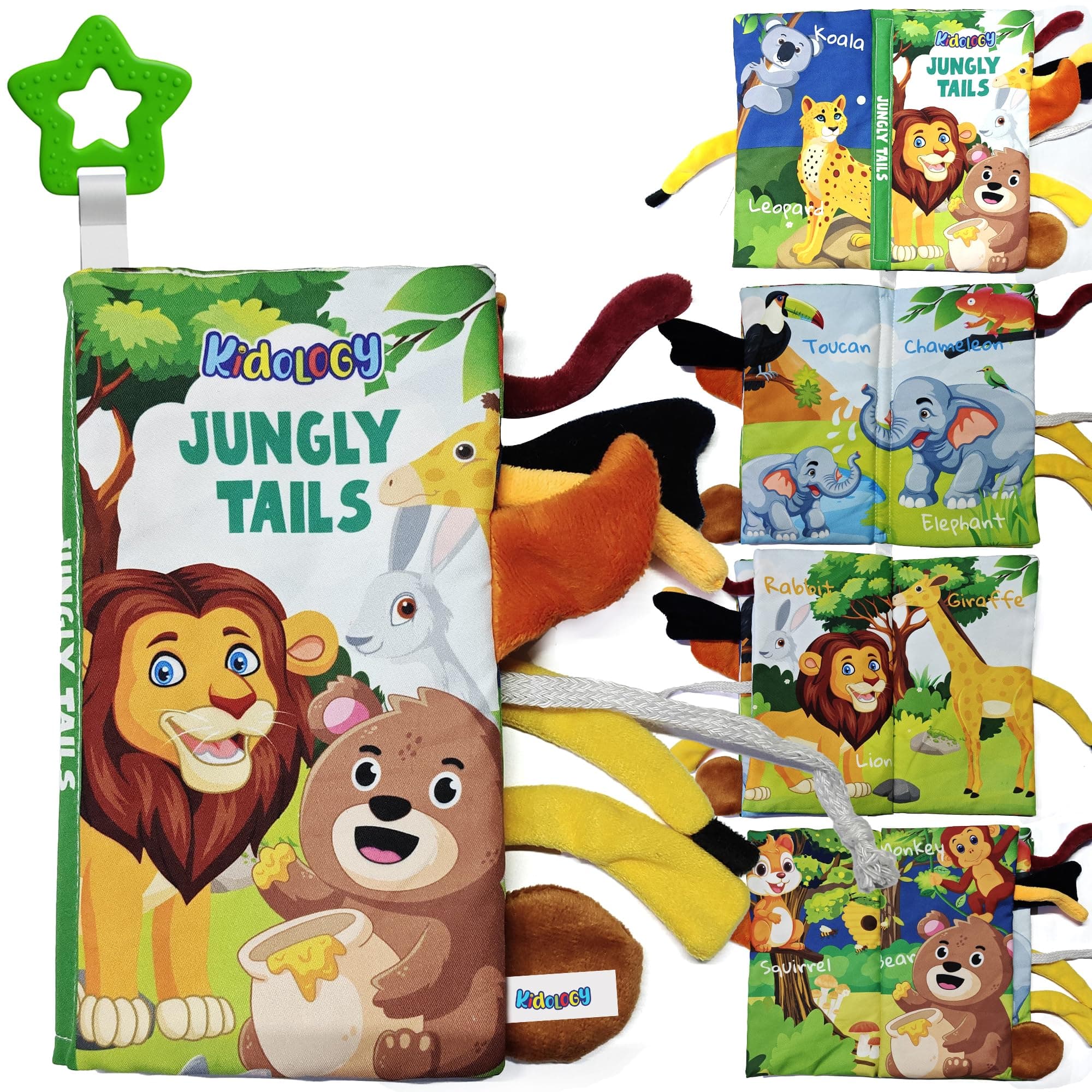 Kidology Baby Book Tummy Time Soft Cloth Book for Babies | Sensory Touch & Feel Toy for Infants 0-12 Months | Colorfull Learning Book for Kids| Baby Gift (Single Book)