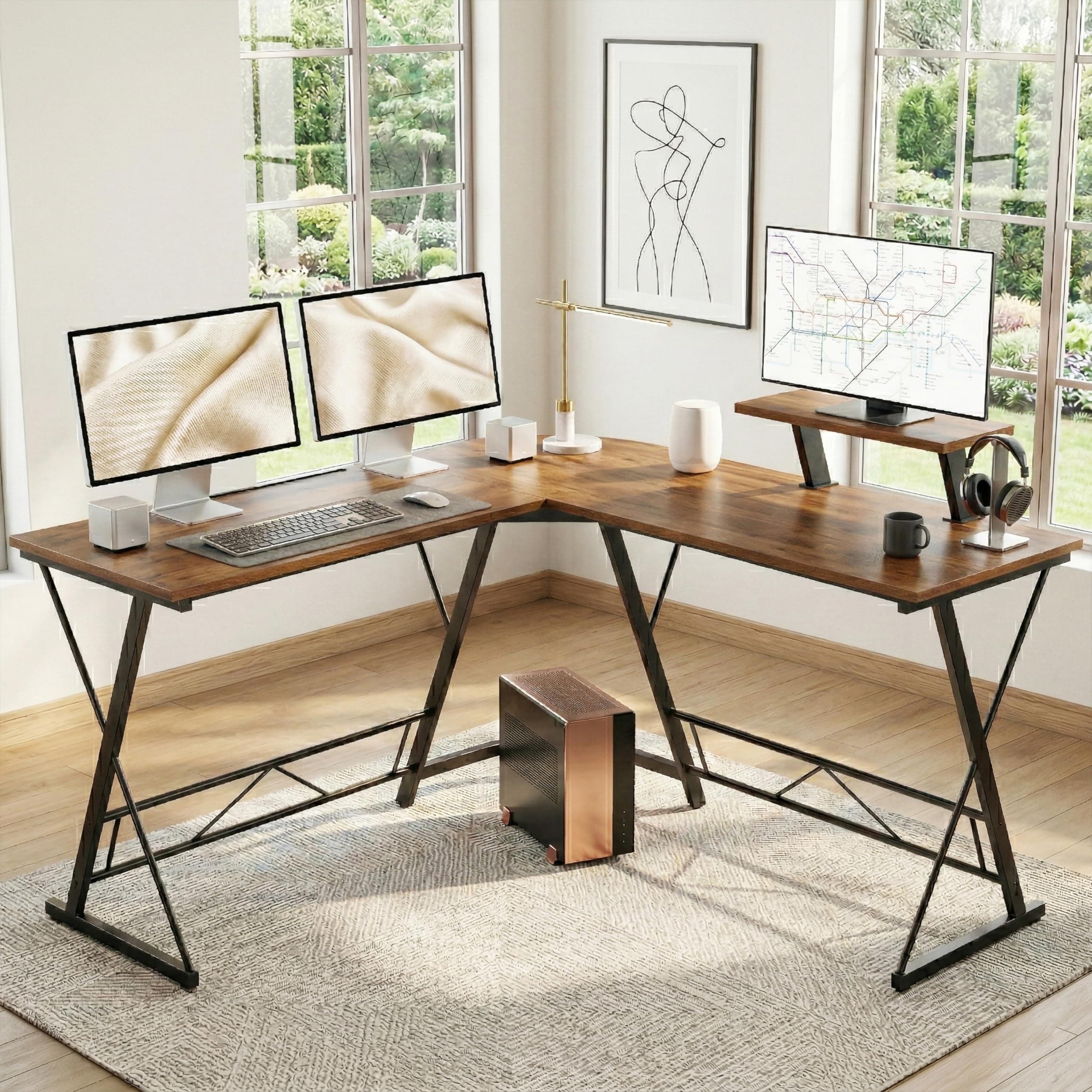 Klaxon Computer Table for Home PC Multipurpose Office Desk for Home & Work | Gaming Table, Computer Table, Desktop Table for Home Office (Gaming Ironstone FD WOI)