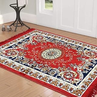 Kuber Industries 4 x2 Feet Superfine Velvet Carpet|Rug|Living Room|Bedroom|Hall (Red) (Model Number: HS_36_KUBMART018354), rectangular