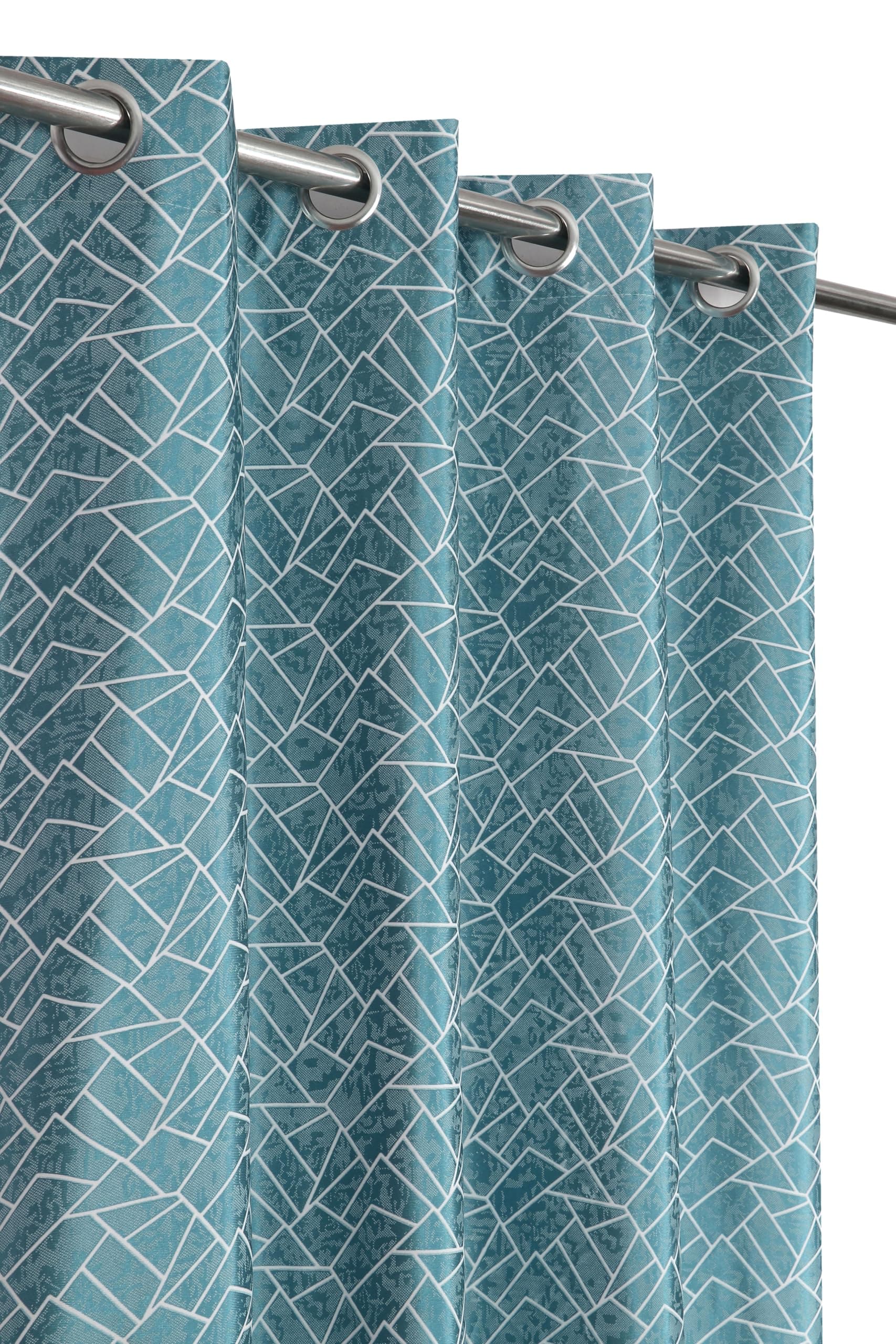 GOYTEX Heavy Premium Polyester Curtains 6 Feet Long Set of 1 for Window and Door Room Darkening Eyelet Parda Screen(Aqua, Window 4 Ft x 6 Ft, 1 Piece)