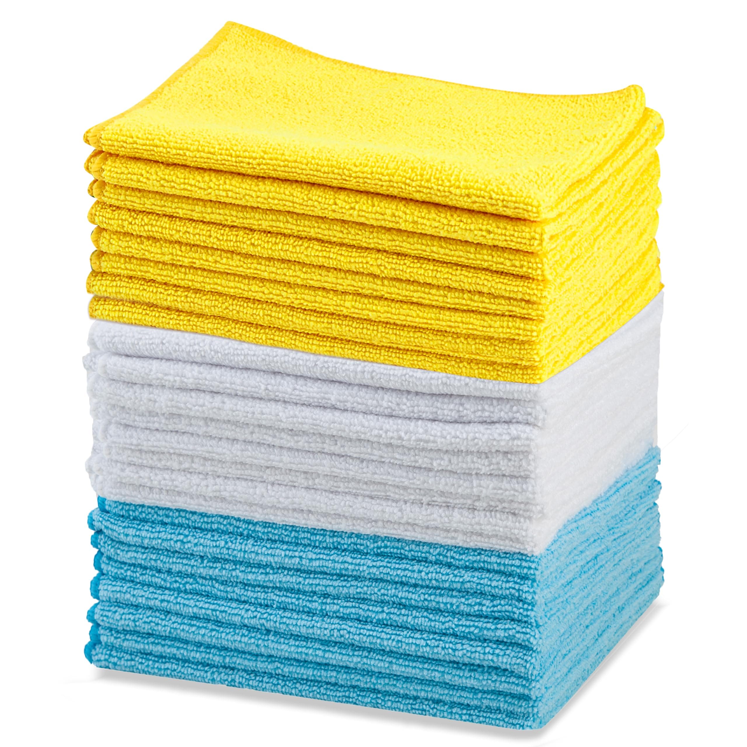 amazon basics Microfiber Cleaning Cloth| Pack of 24| 222 GSM| Dimension: 40cm X 30cm