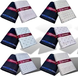 JHABAK'S Unstitched Polyester Shirt & Trouser Fabric - 2.25m Shirt Piece - 1.20m Pant Material (Pack of 6 combo set, Random Designs)