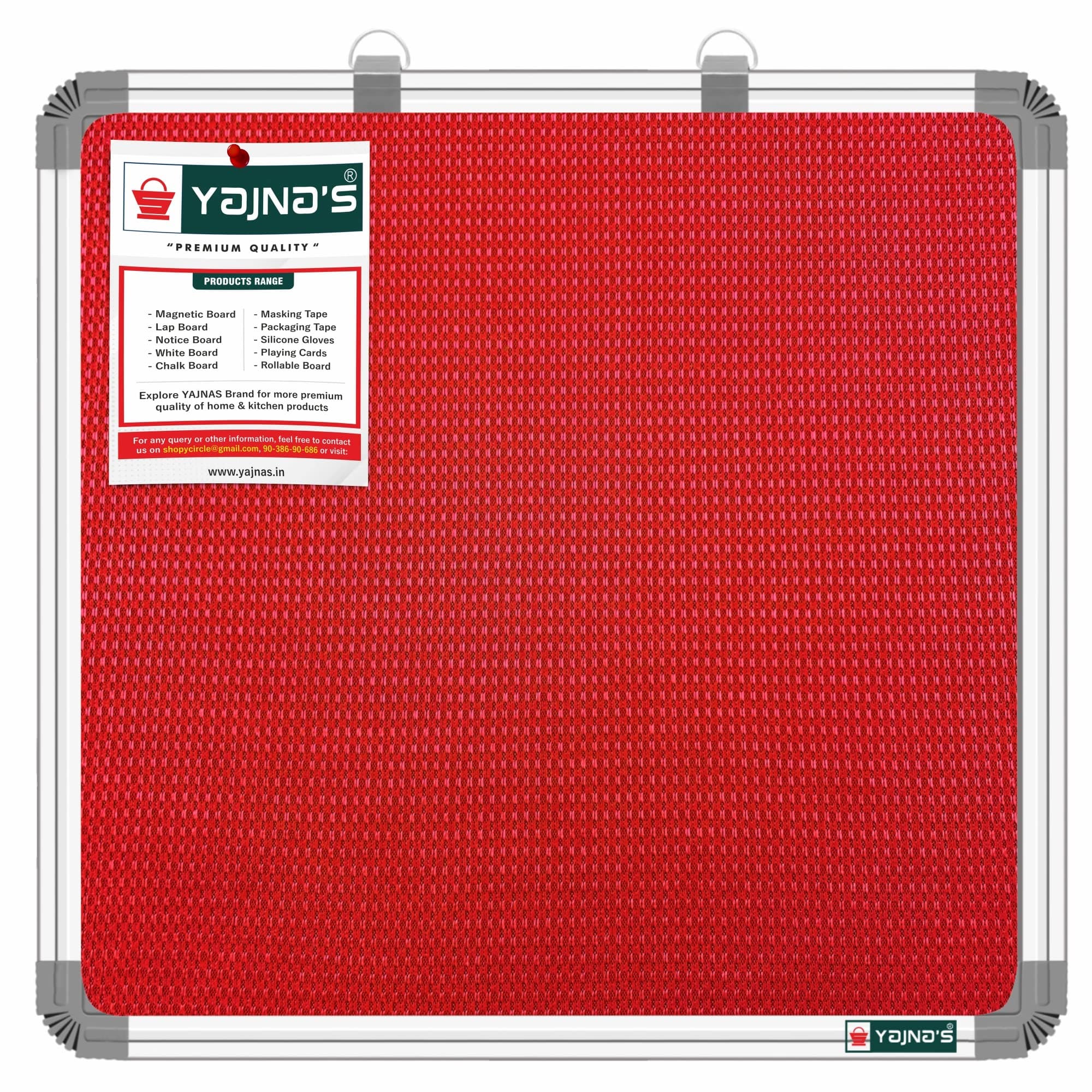 YAJNAS® 2x2 Feet Premium Material Notice Pin-up Board/Pin-up Board/Soft Board/Bulletin Board/Pin-up Display Board for Home, Office & School Uses (Maroon, 2 Feet X 2 Feet (Pack of 1)_Maroon)