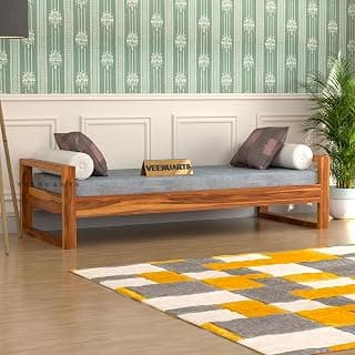 Divan Bed for Living Room, Drawing Room, & Bedroom, Space Saving | Wooden Cot/Palang/Diwan | Solid Sheesham Wood (Honey Finish Without Mattress)