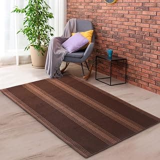 Saral Home Power Carpet 160x210 cm. Antiskid & Washable for Lobby, Bedside by Carpet(Brown)