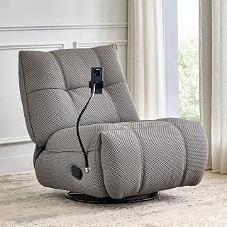 Home Centre | Zeek Fabric 1 Seater Recliners | Recliner Sofa for Living Room | Solid Wood | Grey | 2 Year Warranty