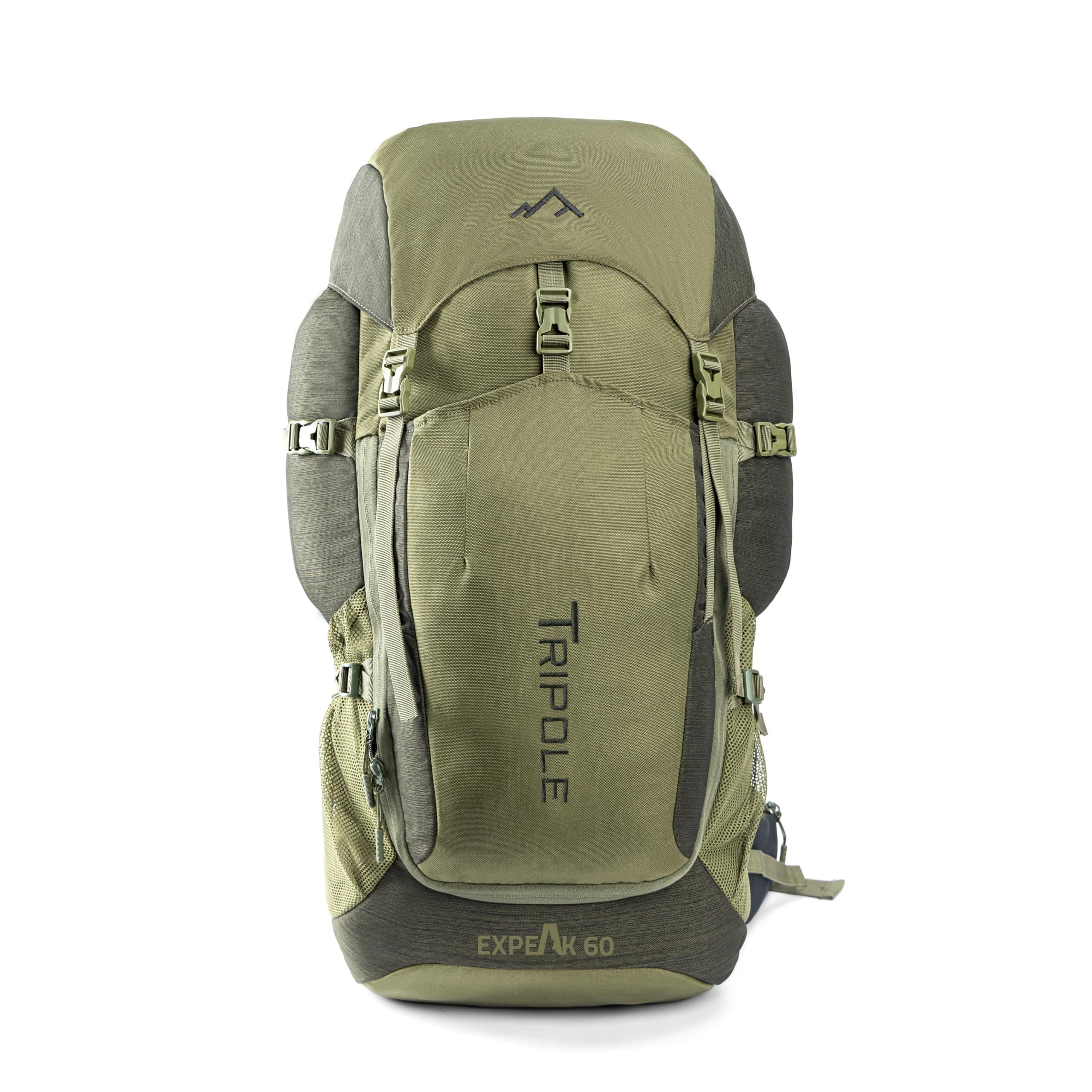 TRIPOLE Expeak 60L Rucksack Bag for Men & Women | Front Opening, Laptop Compartment & Raincover | Trekking, Hiking & Backpacking