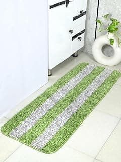 Saral Home Microfiber Soft Antiskid Runner 1Pc, Green. 40x110 cm