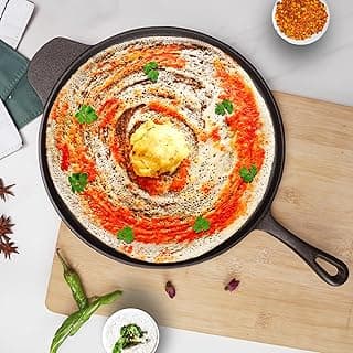 SOLARA Crownstone Premium Cast Iron Tawa for roti and dosa 12 Inch(30 CM),Cast Iron Tawa for Dosa with Handle, Dosa Tawa Non Stick, Cast Iron Cookware, 100% Pure & Toxin-Free
