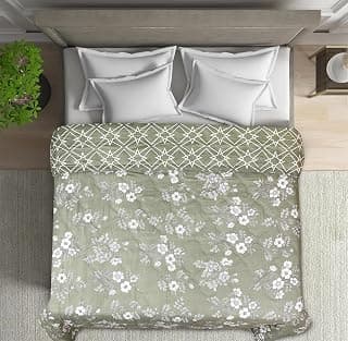 Signature Microfiber Reversible Double Bed 300 GSM Comforter (Stary Olive, Double Bed)| TC - 300