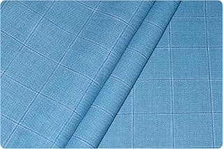 Arvind Men's Pure Linen 60 Lea Checkered 1.60 Mtr Unstitched Shirt Fabric (LE79A8, Free Size)