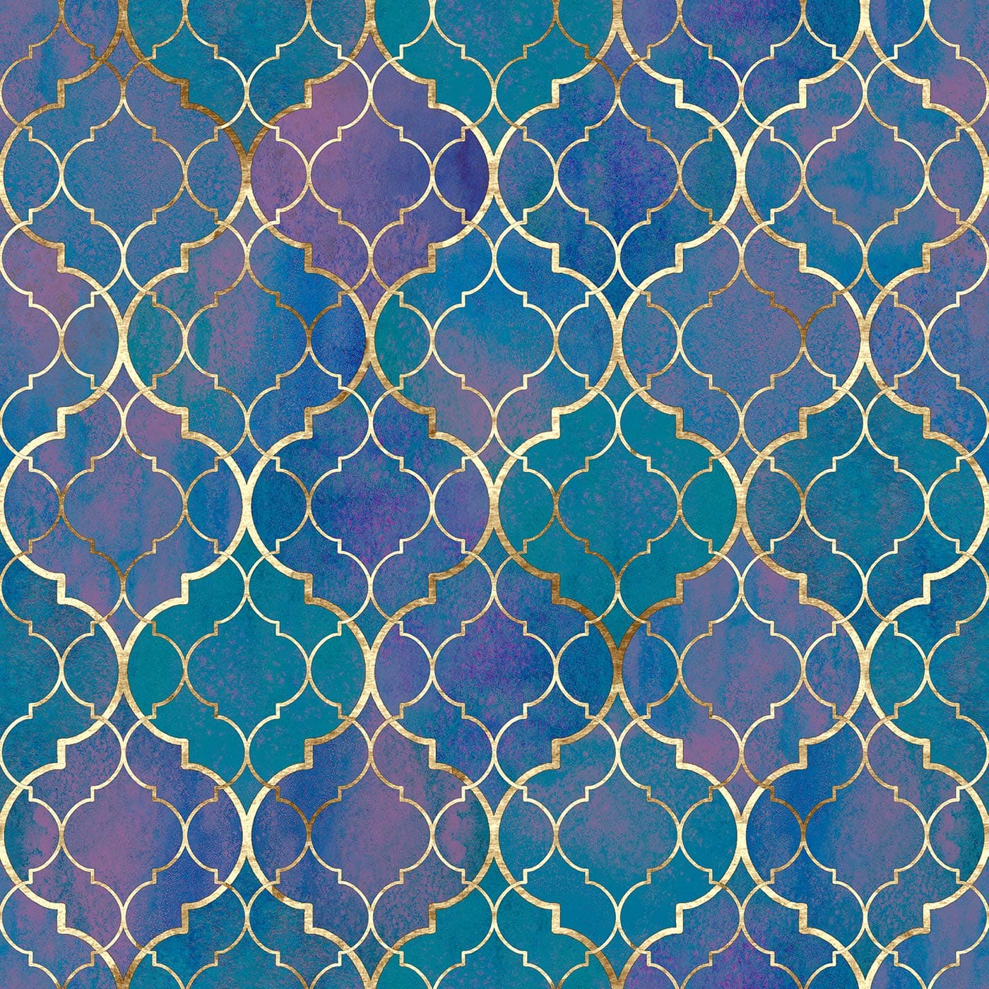 DWELLSINDIA Moroccan Pattern Self Adhesive Wallpaper Waterproof, Scratch Resistant, Laminated 41cm x 244cm, Blue, Glossy