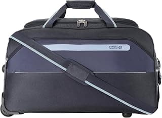 American Tourister Astic Duffle Trolley Bag | Travel Duffel | Multi-Stage Trolley Handle (Grey, 52Cm)