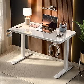 Green Soul Prism Premium Height Adjustable Table | Writable Glass Top | Integrated Smart Charging & Touch Controller | Slide-Out Drawer | Dual Motor High Speed | 5-Year Warranty