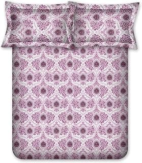 Bombay Dyeing Epigram 144 TC 100% Cotton One King Size 274x274Cm / 108x108 inches Bedsheet with 2 Pillow Covers Size 46x69 Cm (7880PRL)