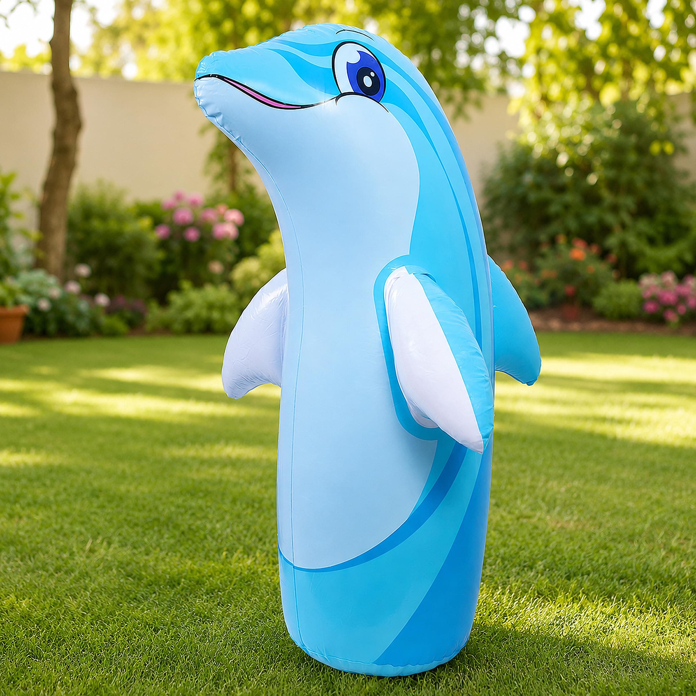 Toyshine Inflatable Hit Me Bop Bag Boxing Wrestling Toy for Kids, Sports Indoor Activity Push Game Kids Toy - Dolphin