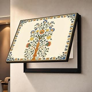 Horizontal Floral Art Decorative Framed Mcb Box, Electric Board Cover | Flippable Counter Cover With Digital Art Print | Suits for Hallways, Lobby, Bedroom, Living Room Outer Size 13X17 Inch