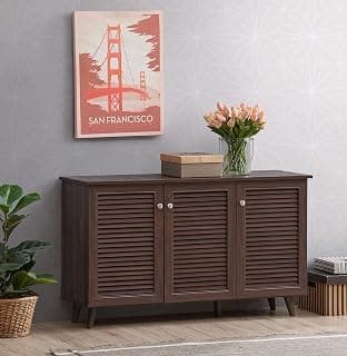 DeckUp Noordin 3-Door Engineered Wood Shoe Rack (Walnut, Matte Finish)