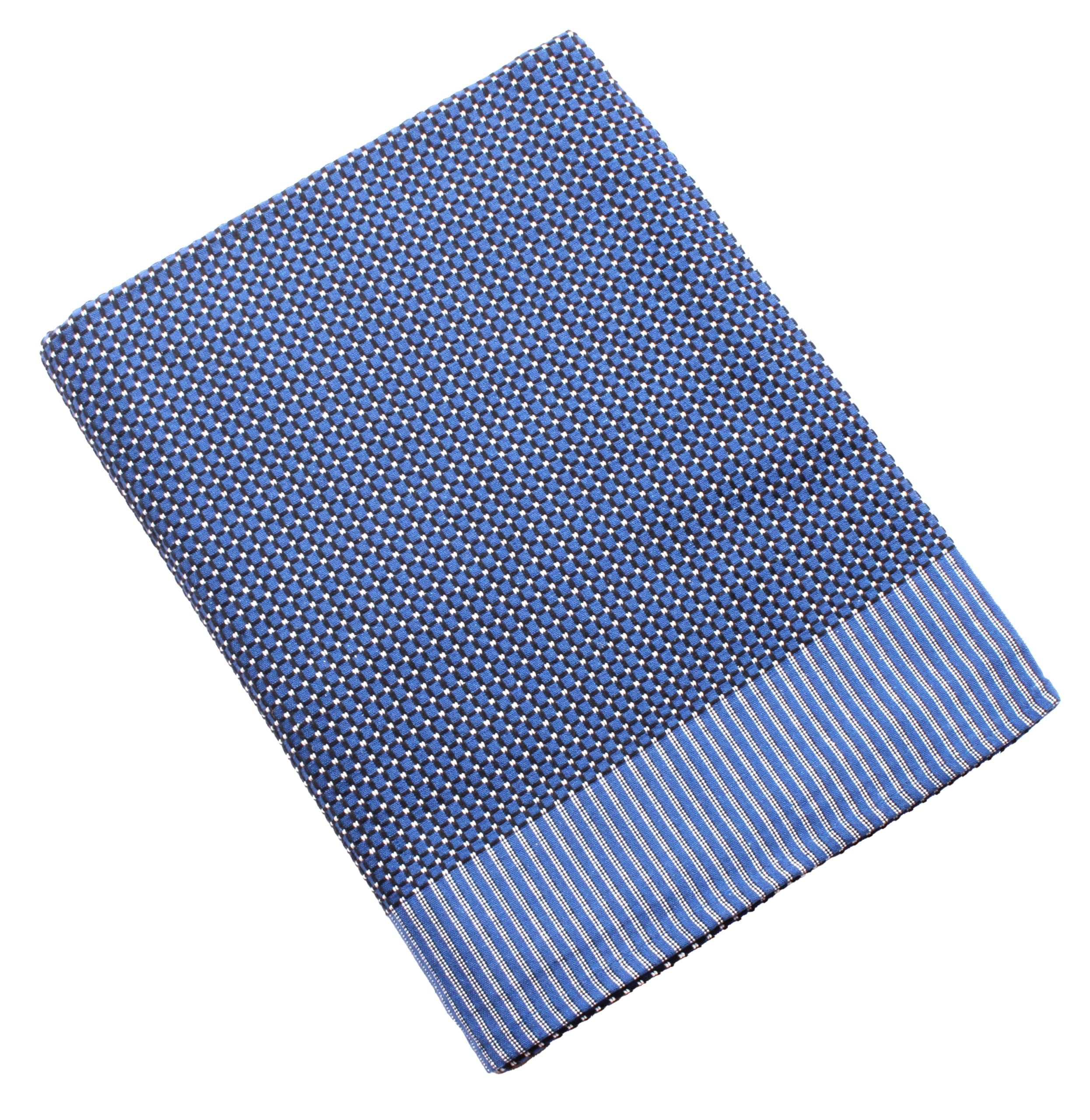 THARUNSHA ELITE 100% Cotton Blanket Single Size/Reversible Blanket for Daily use(60x90 inches) Set of 1 Navyblue